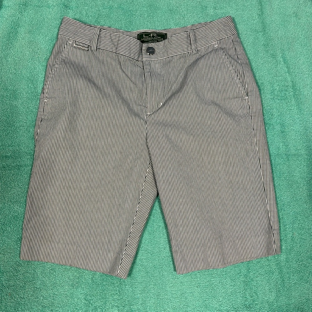 Ralph Lauren Vintage Shorts. Pinstriped navy blue and white